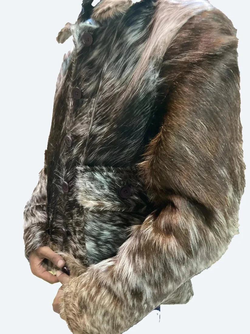 Men's Genuine Cowhide Fur Leather Jacket Hair