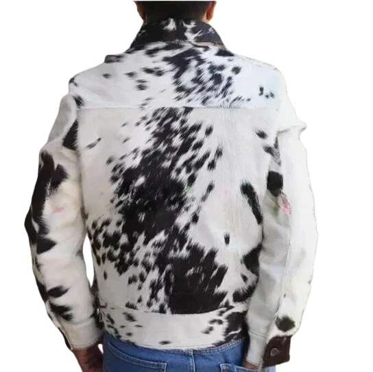Men's Cowhide Soft Leather Jacket Hair
