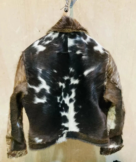 Men's Genuine Cowhide Fur Leather Jacket Hair