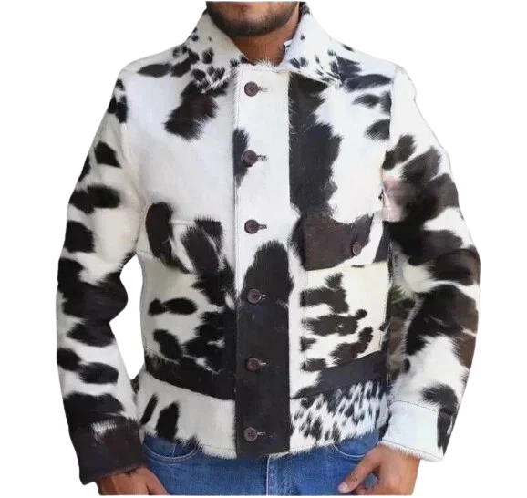 Men's Cowhide Soft Leather Jacket Hair