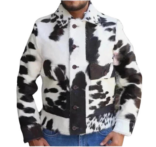 Men's Cowhide Soft Leather Jacket Hair
