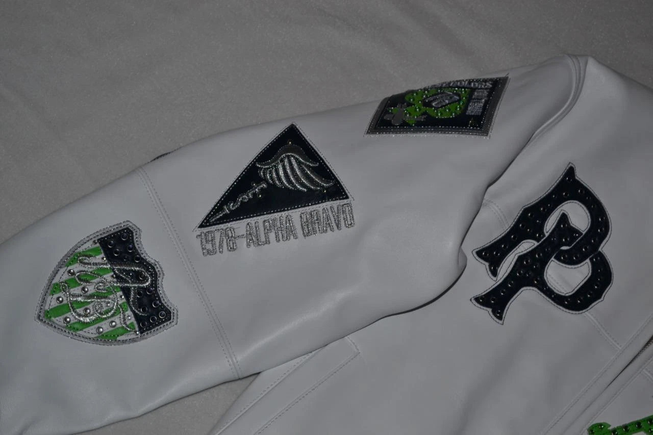 Pelle Pelle Men's LEATHER Jacket WHITE ANNIVERSARY AMERICAN BRUISER All Sizes