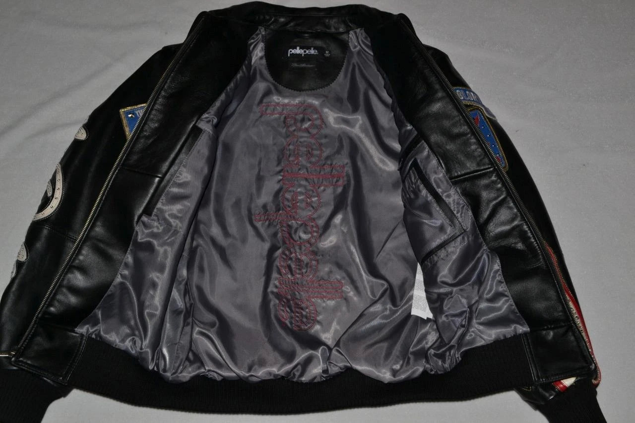 Pelle Pelle Men's LEATHER Jacket BLACK ANNIVERSARY AMERICAN BRUISER All SIzes